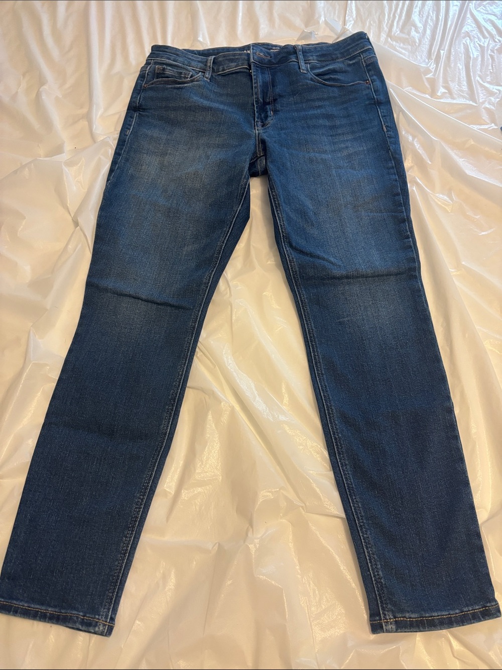 Old Navy Mid-Rise Rockstar Skinny Jeans in Dark Blue